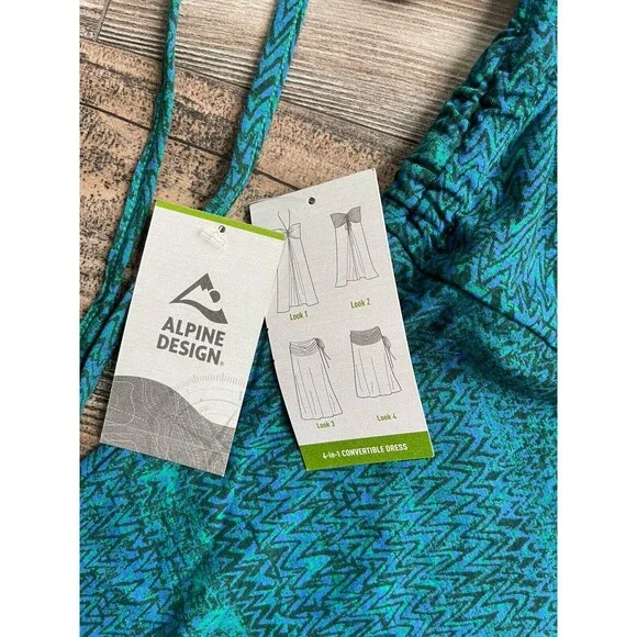 Alpine Design Women's 4-in-1 Convertible Dress Multicolor Rayon Poly Size Large - Picture 2 of 5